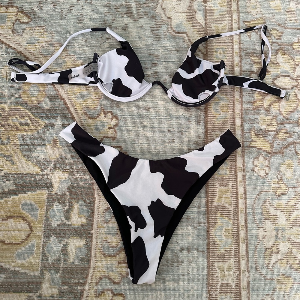 Cow Pattern Bikini Set - Picture 2 of 2